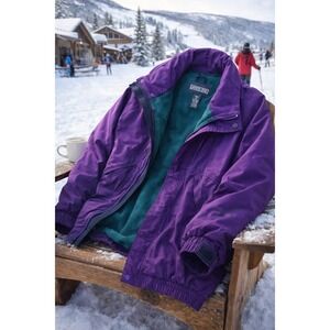 Vintage Lands' End Core-Tex Ski Jacket Purple Teal Men's 42–44 Retro 90s